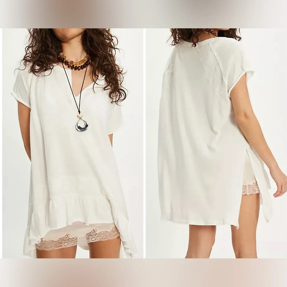 NWT Free People Tempest Knit Tee - Clean Ivory - medium